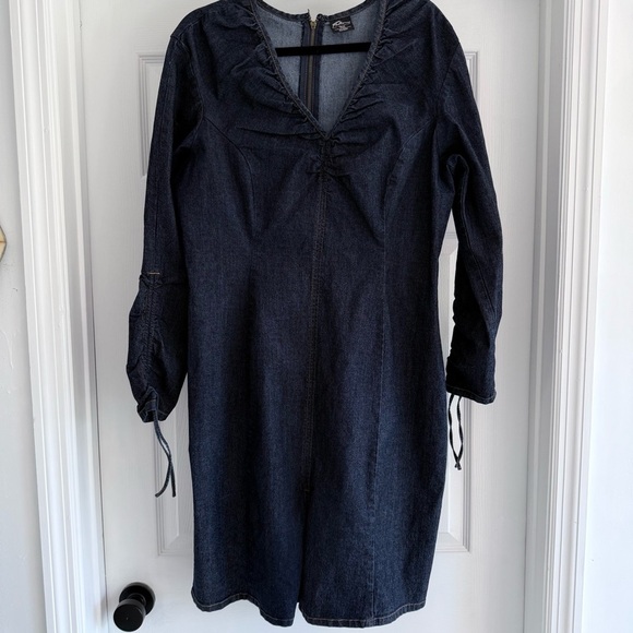 Vintage FUBU Denim Dress Size 16W Y2K Hip Hop Streetwear Long Sleeve - Picture 6 of 12